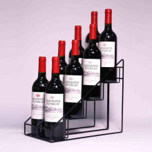 Kitchen metal free-standing black wine  rack storage 4 Bottles display rack